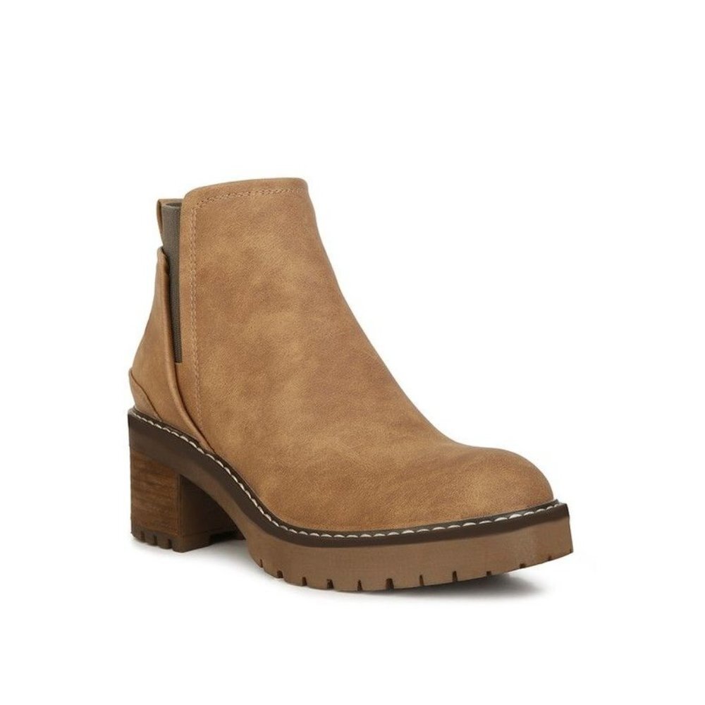 Pheonix Faux Leather Chunky Heel Ankle Boots